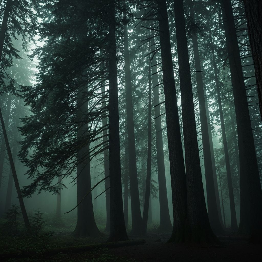 Mysterious forest landscape